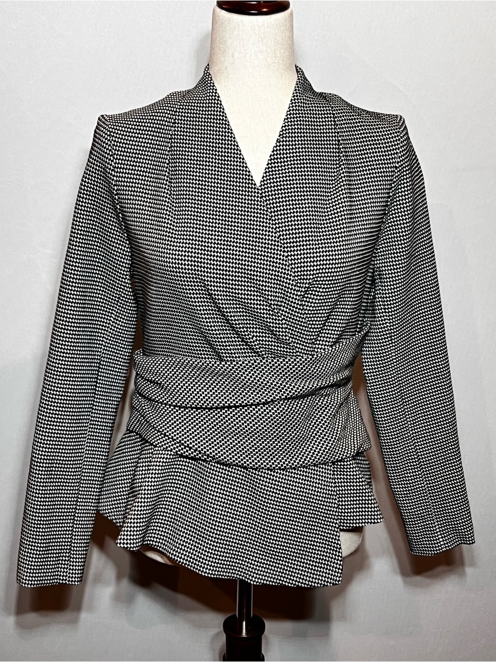 The Fold London, Black & White Belleville Top, Peplum Blazer